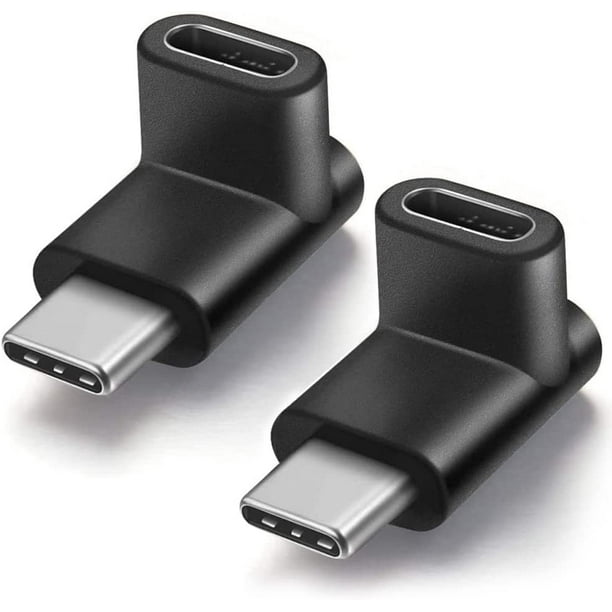 Greluma 2 Pieces 90 Degree USB-C Type C Male to Female Adapter