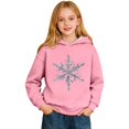 thumbnail image 4 of Fiaer Kids Snowflake Sweatshirt Hoodie Minimalist Winter Pullover Long Sleeve Shirt for Boys Girls,Size 1-14 Years Pink 120, 4 of 4