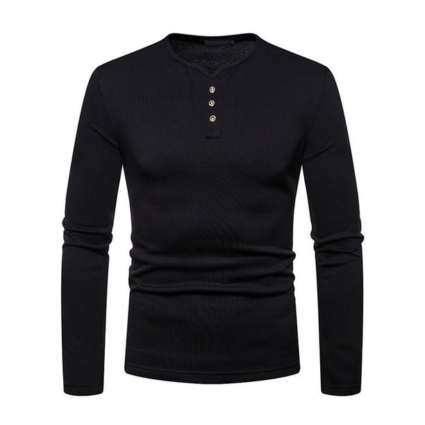 Fashion Regular Fit Henley T-Shirt for Men Casual Lightweight Fleece ...