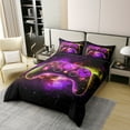 thumbnail image 2 of Game Consoles 100% Cotton Bedding Sets King Purple Gamepad Duvet Cover Universe Gamer Space Geometric Bedroom Decor Galaxy Glow Gaming Comforter Cover（No Comforter）, 2 of 6