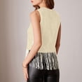 thumbnail image 5 of Laqbezok Women's Sequin Fringe Tank Top Sleeveless Round Neck Sparkly Shimmer Party Tassel Cropped Shiny Outfit, 5 of 10