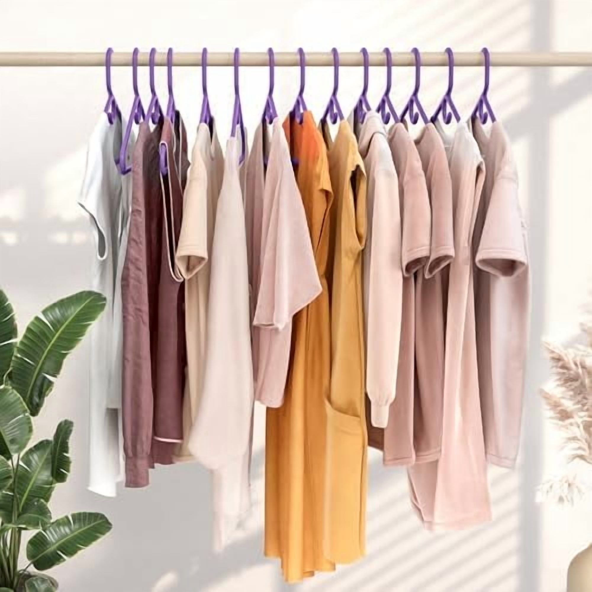 Ultra Heavy Duty Plastic Clothes Hangers - Purple - Durable Coat, Suit and Clothes Hanger. Perchas De Ropa (38 Pack - Purple)