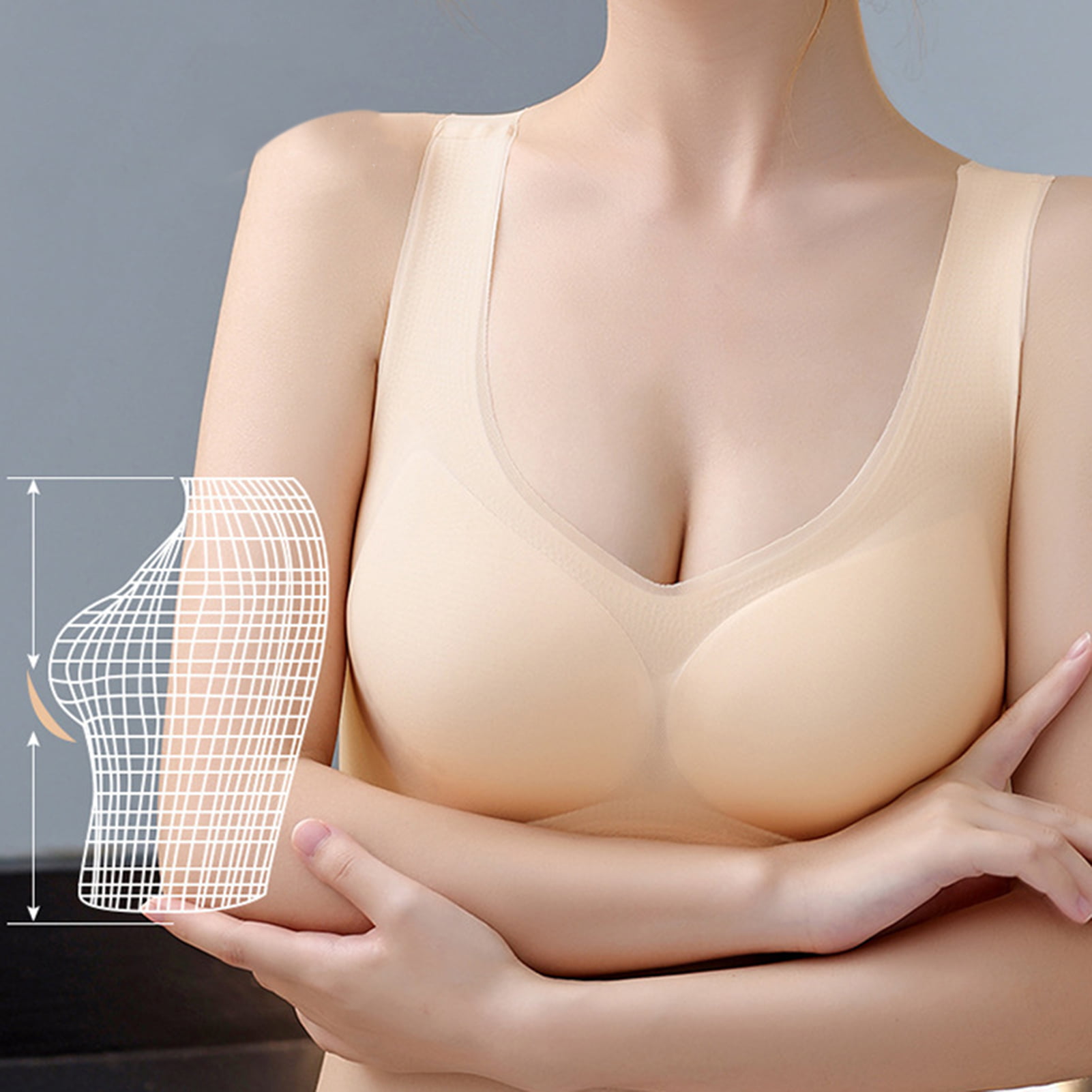 Honrane Lady Bra Push Up Seamless Thin Wire Free No Constraint Women  Brassieres Daily Wear Clothes