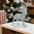 thumbnail image 3 of 2025 CISIL 2Pcs Christmas Reindeer Figurines Glitter Resin Deer Statue Desktop Decor for Living Room Home Holiday Party (Red, 2 Pcs), 3 of 6