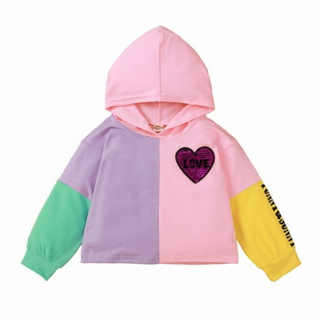 

Fancifize Infant Baby Boy Girls Fall Clothes Hoodies Cute Color Block Long Sleeve Hooded Fleece Sweatshirt Casual Loose Soft Comfy Pullover Tops 2-10M