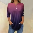 thumbnail image 2 of SwiftWear T-Shirts pour Femmes Mode Tendance Col Rond Manches Mi-Longues T-Shirt Dégradé Décontracté Ample Basique, 2 of 5