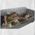 thumbnail image 5 of Music Soft Flannel Fleece Throw Blanket, Creative Graphic of Vintage Musical Instruments Guitar Piano Drums, Cozy Plush for Indoor and Outdoor Use, 50" x 70", Taupe Khaki, by Ambesonne, 5 of 5