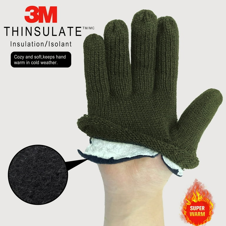 EvridWear 3M Thinsulate Thermal Insulated Lined Gloves Green