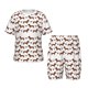 thumbnail image 1 of Fotbe Dachshund Dog Puppy Pijama Estampada de 2 Piezas para Niños – Ropa de Dormir de Manga Corta Cómoda para Niños y Niñas, Camiseta y Shorts de Algodón-XX-Large, 1 of 6