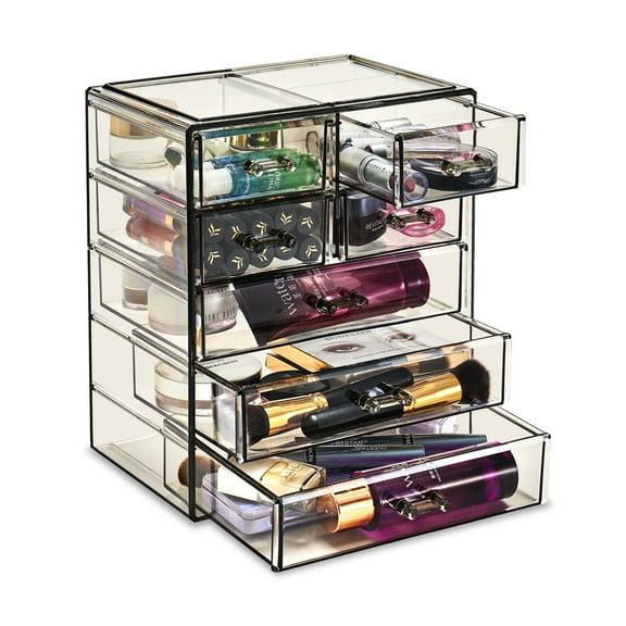 Sorbus Cosmetics and Jewelry Big Storage Case Display - Stylish Vanity, Bathroom Case (3 Large, 4 Small Drawers)