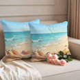 thumbnail image 2 of Outdoor Pillow Covers Pack of 2, Summer Beach Ocean Starfish Conch Waterproof Throw Pillowcase Cushion Cases, Marine Theme Sea Shell Decorative Pillow Cover for Couch Sofa Home Bed Patio, 2 of 9