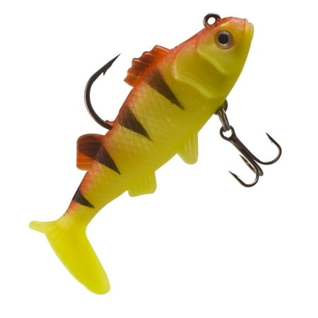 5 Pcs Pre-Rigged Swimbaits Paddle Tail Swim Baits for Bass Trout Fishing