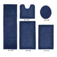 thumbnail image 2 of Better Trends 5 Piece Premium Bathroom Rug Set 100% Cotton Soft Tufted Bath Mat Water absorbent Reversible U shape Toilet Bath Rug Perfect for Bathroom, Shower and Bathtub Use, Navy - Edge Collection, 2 of 5