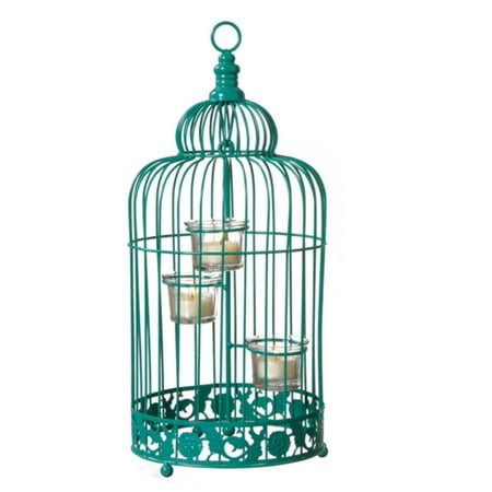 17" Fancy Fair Contemporary Style Turquoise Green Birdcage 