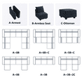 thumbnail image 3 of HONBAY Velvet Side Armrest Module for Modular Sectional Sofa Couch Pair of Armrests, Black, 3 of 3