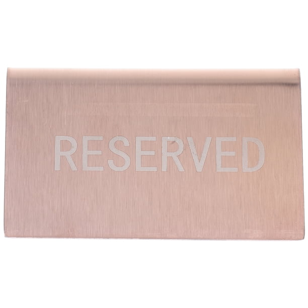 Letreros de acero inoxidable para mesas reservadas, carpas para mesas con reserva de invitados, letreros para asientos reservados para bodas, cumpleaños, fiestas y restaurantes, en oro rosa