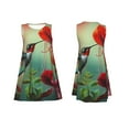 thumbnail image 7 of Honeii Hummingbird Floral Paradise Print Women's Sleeveless Dress, Loose Fit Casual Dress for Women, Summer Fashion Dress, 7 of 7