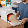 thumbnail image 3 of Set 2 Piezas Caja Deslizante Con Persiana Enrollable Para Gorras Organizador Con Bandeja Extraíble, 3 of 7