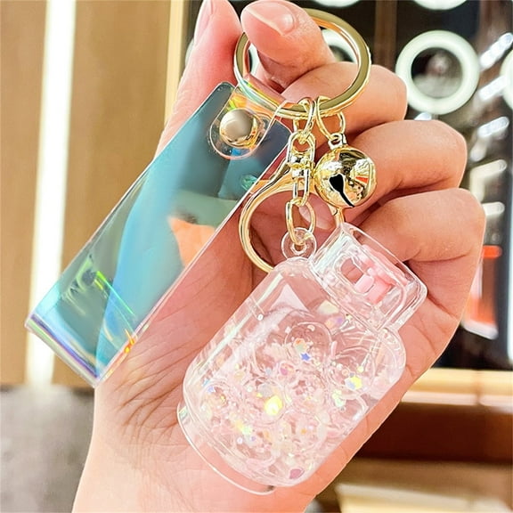 Liquid Motion Keychain Floating Sand Acrylic Car Pendant Couple Gift