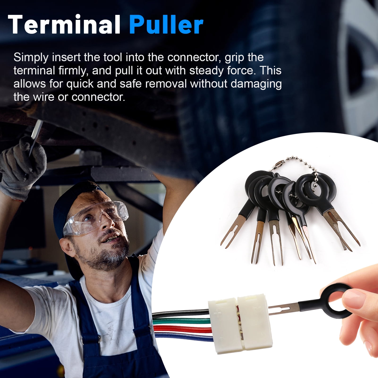 Fabulas 4Pcs Electrical Disconnect Pliers, 60 Degree Straight Electrical Connector Pliers, Separator Pliers for Electrical Wiring, Plug Disconnect Pliers Set Rapid Automotive System Removal Tool