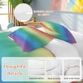 thumbnail image 2 of 3 Piece Rainbow Colors Ombre Cream Duvet Cover Set Twin Size,Microfiber Comforter/Quilt Cover with Corner Ties and 2 Pillowcases,Modern Abstract Art Aesthetics All Season Bedding with Zipper Closure, 2 of 8