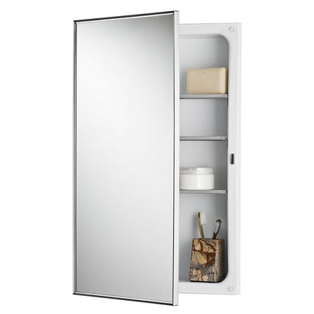 Jensen 478FS Basic Styleline Recessed Steel Medicine Cabinet, White
