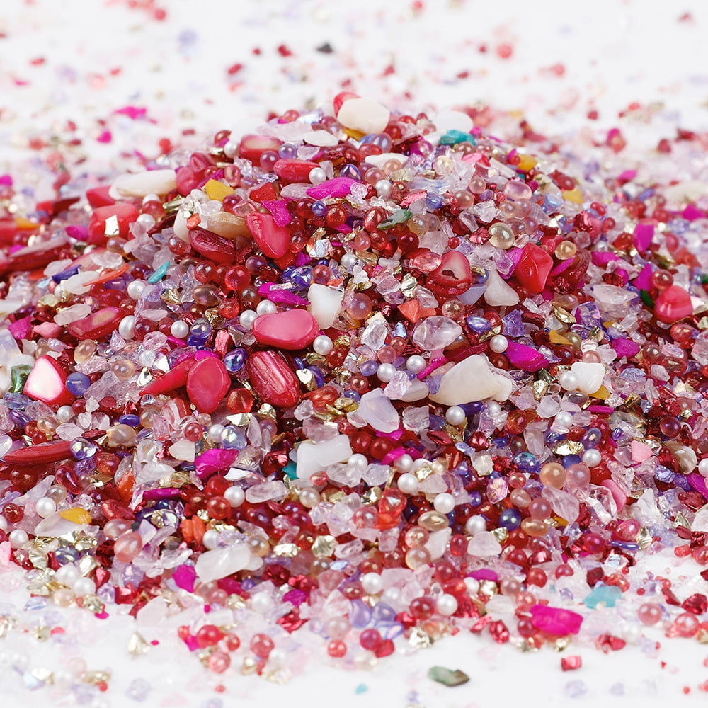 Namzi 20g Crushed Glass Chips Multi-Color Glitter Stones for Nail Art, Vase Filler, Craft Projects Decor,D18