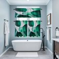 thumbnail image 4 of Abstract Stitching Kitchen Curtains Valances and Tiers Set of 3 White Green Curve Gradient Tier Curtains and Valance with Rod Pocket for Small Windows, 27.5"x36", 4 of 9