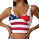 thumbnail image 1 of Fotbe USA Canada Flag Sujetador Deportivo Largo sin Aros para Mujer con Almohadillas y Soporte Medio, Transpirable y Absorbente, Camiseta Tipo Chaleco o Tank Top-Large, 1 of 8