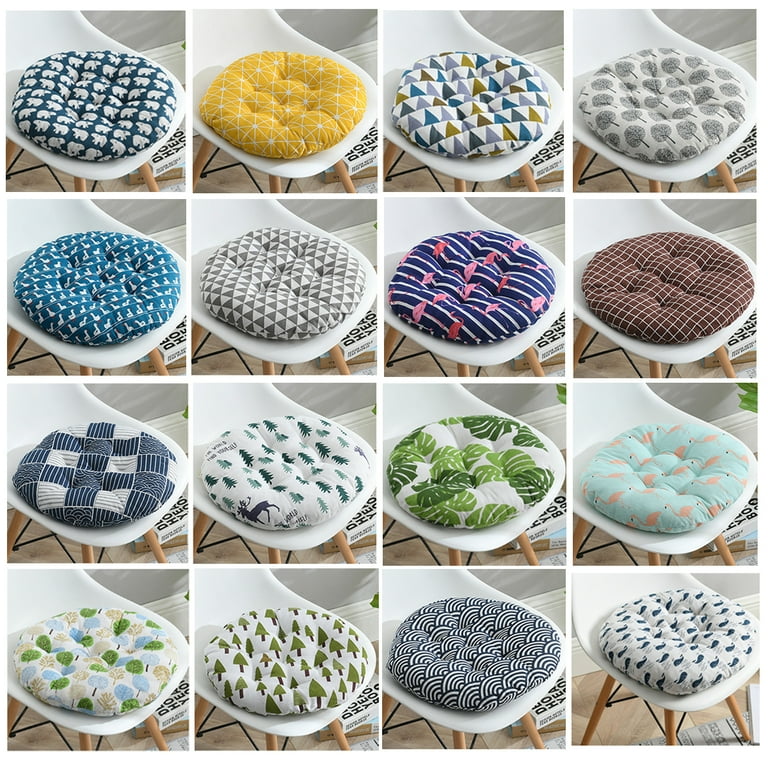 Various Patterns Round Seat Cushion Chair Pads Mat for Dining Chairs Office  Chair Car Floor Outdoor Patio Student Dorm, Durable Fabric,15.8 inch Long 