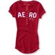 thumbnail image 1 of Aeropostale - Camiseta henley con manga adornada para mujer, rosa, pequeña, 1 of 1