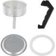 thumbnail image 1 of 1Set Espresso Coffee Moka Pot Replacement Parts, Handle,Gasket Seal,Funnel,Filter, Mocha Pot Accessories Set(9 Cup), 1 of 8