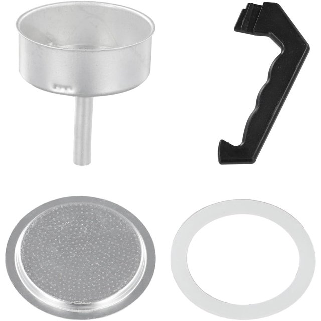 1Set Espresso Coffee Moka Pot Replacement Parts, Handle,Gasket Seal,Funnel,Filter, Mocha Pot Accessories Set(9 Cup)
