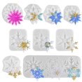 thumbnail image 1 of Molde de silicona para copos de nieve de Navidad, sin necesidad de esmerilar, llavero con copos de nieve de resina, colgante, molde de gota de pegamento, 1 of 3