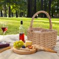 thumbnail image 2 of EeaseMX 1 unid al aire libre contenedor de flores picnic fruta titular tejido cesta amarillo, 2 of 8