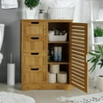thumbnail image 7 of YYEAN Bamboo Bathroom Storage Cabinet with 4 Drawers & 2 Removable Shelves, Freestanding Storage Organizer Multifunctional for Living Room, Bedroom, Natural, 7 of 7