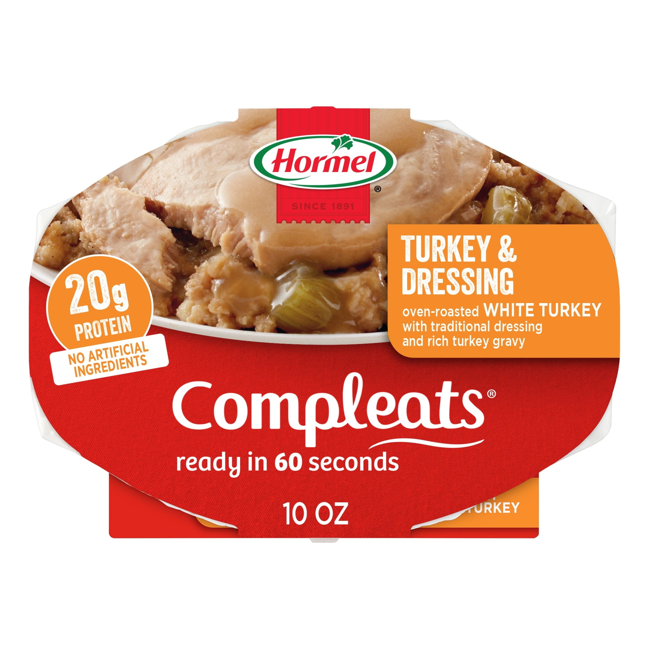 (2 pack) HORMEL COMPLEATS Turkey & Dressing, Shelf Stable, 10 oz Plastic Tray
