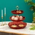 thumbnail image 6 of 24cm Three Layer Fruit Tray, Three Tier Serving Stand for Living Room Coffee Table, Stylish Snack Candy Dessert Display, Plastic Decorative Centerpiece Bowl, Multi Level Serving Platter, 6 of 6
