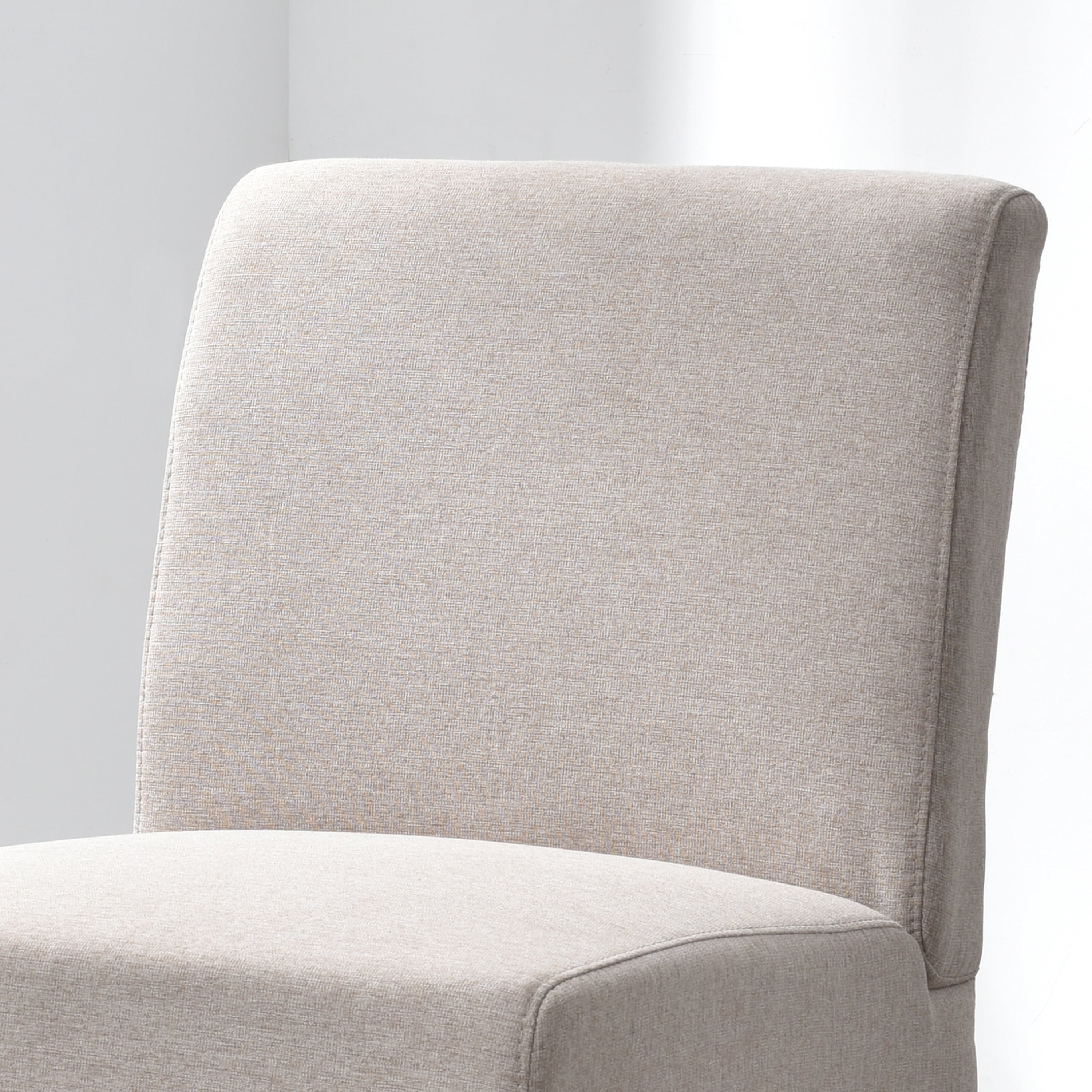 AC Pacific High Back Samantha Armless Slipper Accent Chair, Brown