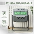 thumbnail image 7 of Tumbling Compost Bin Outdoor 360 Degree Dual Chamber Rotating Composter 43 Gallon Light Gray, 7 of 7