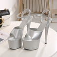 thumbnail image 4 of Sandalias de tacón alto y grueso de 17 cm, sexys, modelo de pasarela, zapatos de vestir para banquetes, zapatos de pole dance, 4 of 6