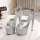 thumbnail image 4 of Sandalias de tacón alto y grueso de 17 cm, sexys, modelo de pasarela, zapatos de vestir para banquetes, zapatos de pole dance, 4 of 6