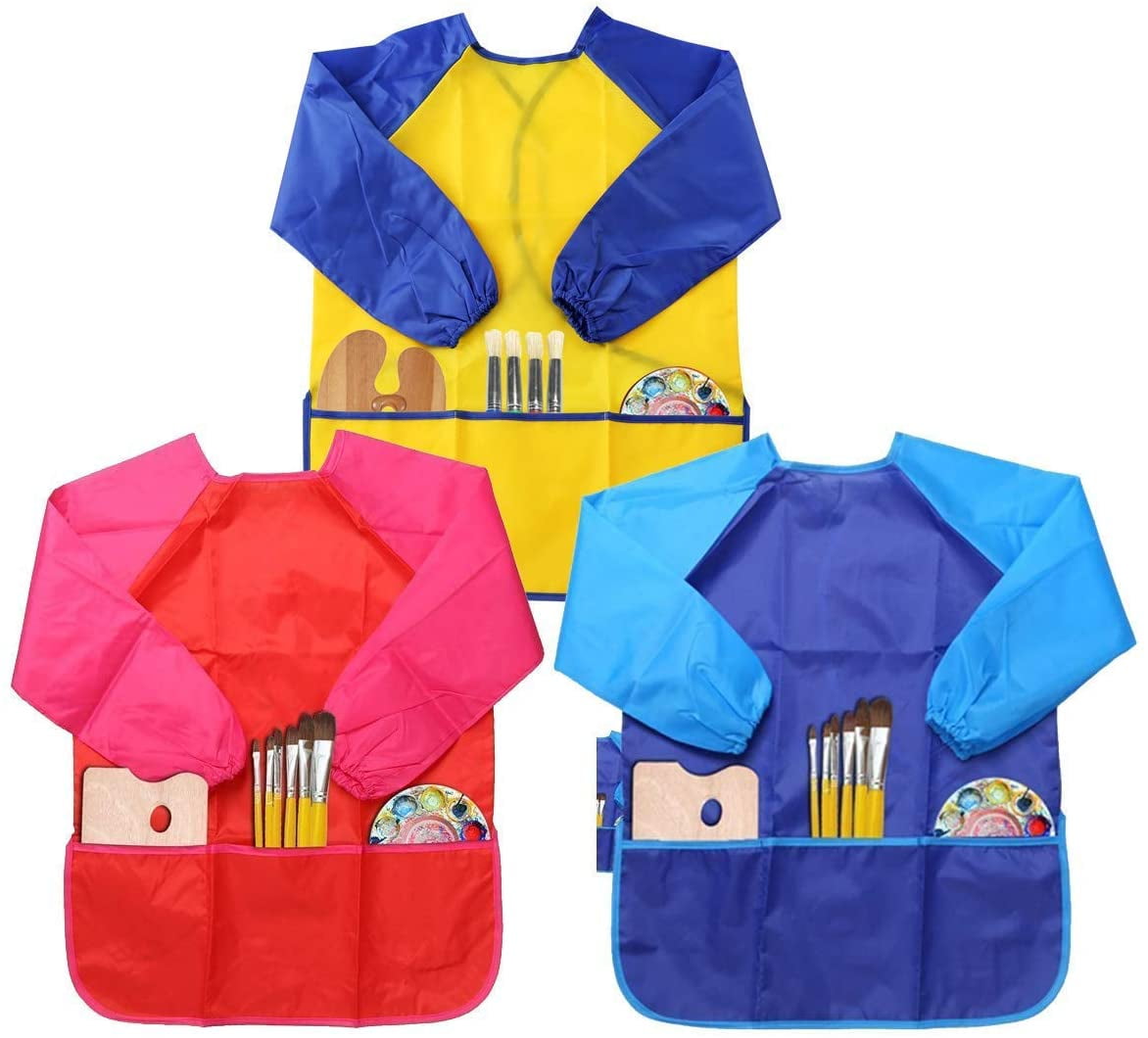 3 Pack 26 Years Kids Baby Art Paintings Waterproof Smock Apron Smock