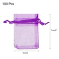 thumbnail image 2 of 100uds Organza Bolsas 5x7cm Cordón Favor Bolsas Transparente Malla Bolsa para Regalo Joyería Boda Fiesta Navidad Dulces Púrpura, 2 of 7