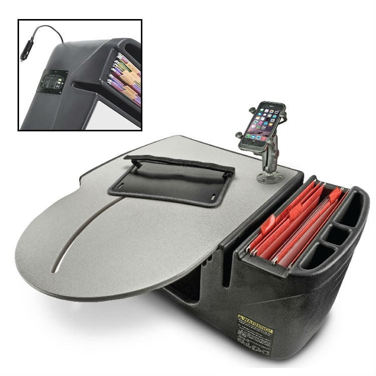 QBC Bundled AutoExec RoadMaster Truck Portable Car Seat Desk with Built