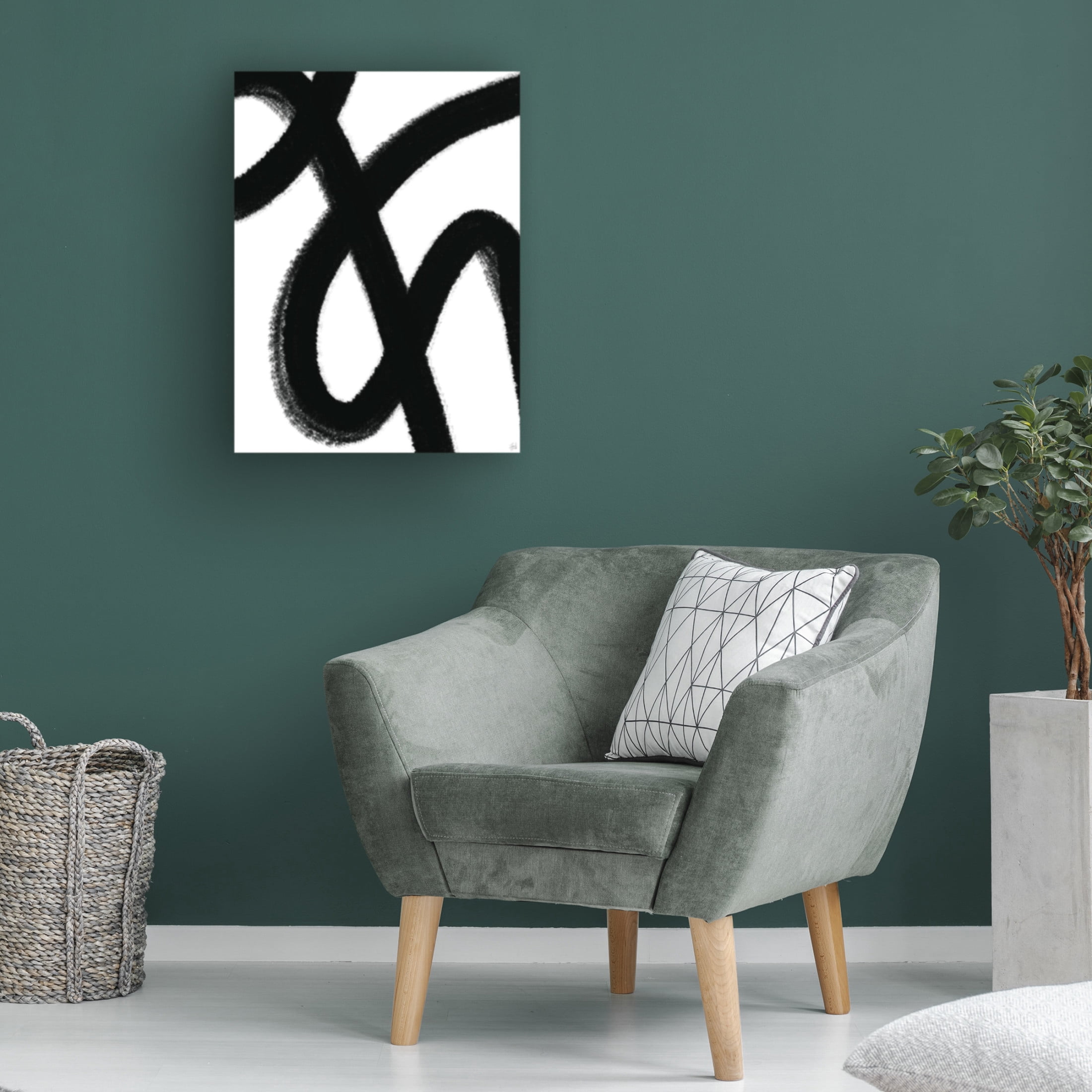 Canvas Wall Art - Line and Brush 'Big Brush 3' Wall Art for Living Room, Bedroom, or Office Décor by Trademark Fine Art - 35 x 47 Inches