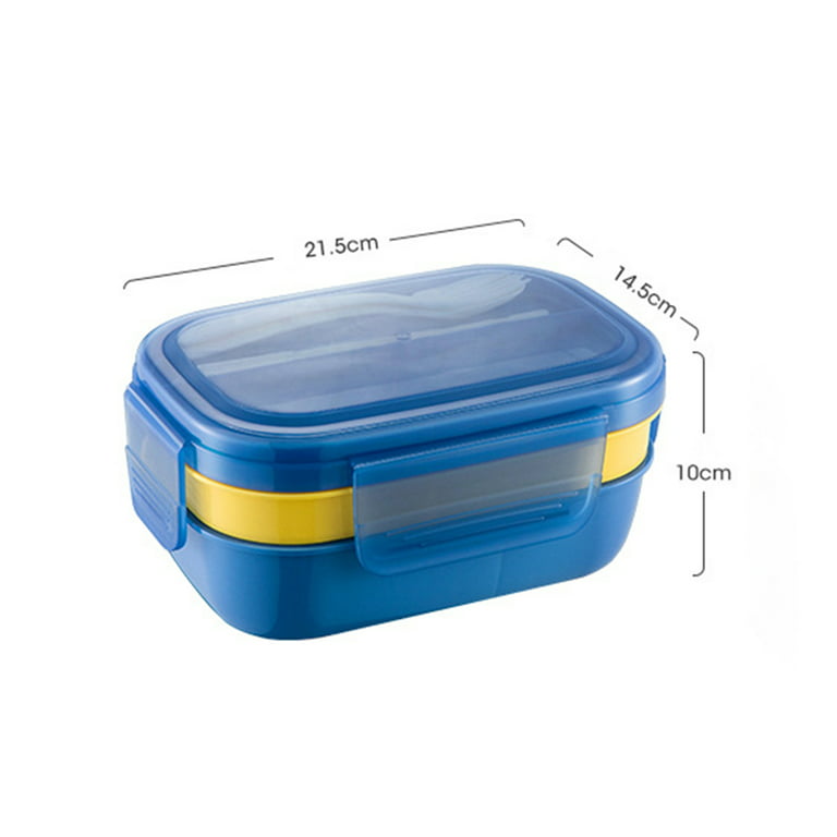 1set 1200ml Plastic Lunch Box With Utensils, Bag And Microwaveable