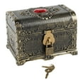 thumbnail image 2 of Cofre del tesoro pirata con cerradura, cofre decorativo vintage, caja aventurera Bronce, 2 of 9