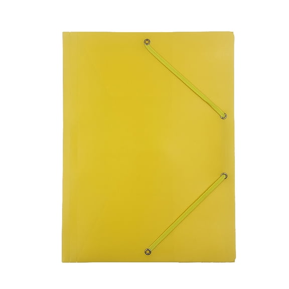 1 Pack Yellow Heavy Duty Plastic Folders, Reinforced Edges Letter Size Folder with Binding Rope, Moisture & Tear Resistant Document Organizer, Holds 135 Sheets for Office Home File Management