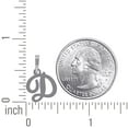 thumbnail image 2 of 925 Sterling Silver Unisex Cursive Letter Name Personalized Monogram Initial Alphabet D Charm Pendant Necklace 19x12.5mm, 2 of 2